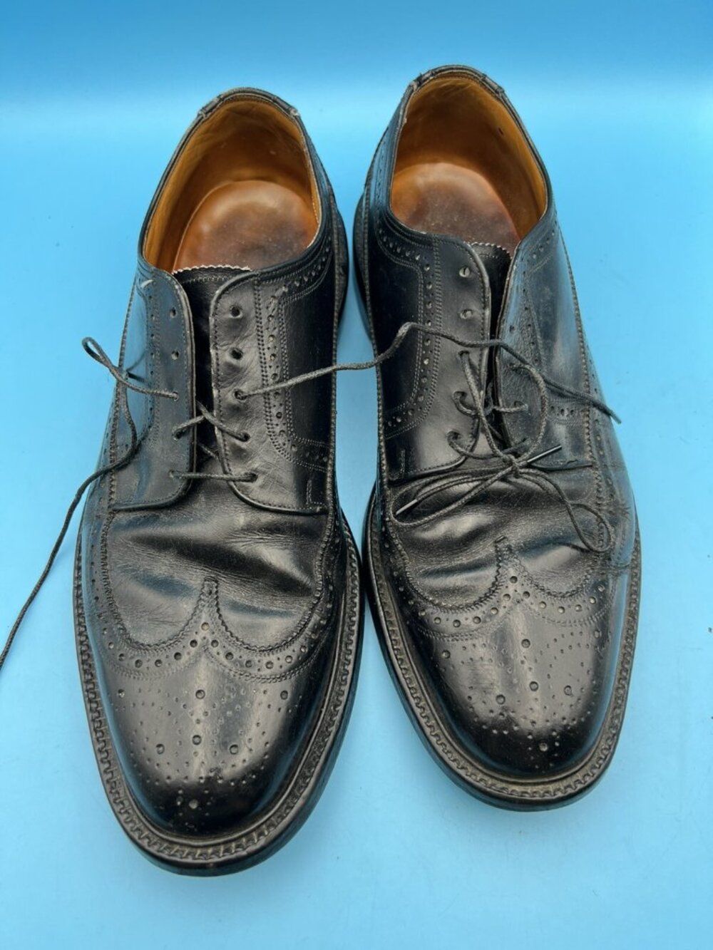 The Florsheim Shoe Black Leather Lace Up Oxfords Men Size 10 E